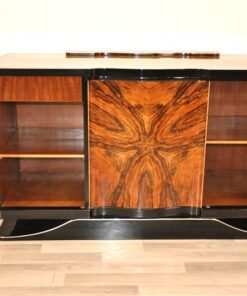 Art Deco, Sideboard, Walnuss, geschwungen, geformt, tolle Form, einzigartiges Holz, Holz, Wohnzimmer, Stauraum, Hochglanz