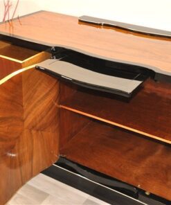 Art Deco, Sideboard, Walnuss, geschwungen, geformt, tolle Form, einzigartiges Holz, Holz, Wohnzimmer, Stauraum, Hochglanz