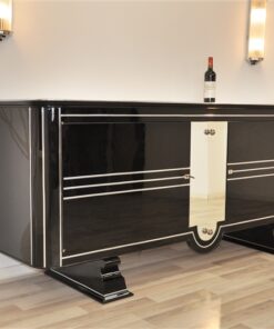 Art Deco Sideboard, Buffet, extravagantes Design, sehr selten, selten, klavierlack, spiegel, chromgriffe, ungewoenlich wohnzimmer