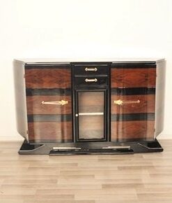 Art Deco, Sideboard, Buffet, Außergewoehnlich, koeperform, vitrine, fach, vitrinenfach, hochglanz, holzfunier, klavierlack