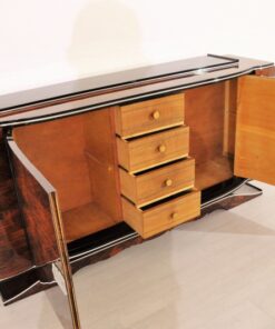 Art Deco, Walnuss, Buffet, Sideboard, Furnier, außergewoehnliche Form, Körpersprache, Franzoesisch,Vintage, Antik, Wohnzimmer, Design