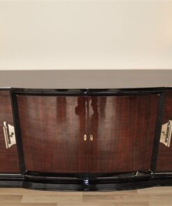 Art Deco Sideboard, groß, palisander, holz, chromgriffe, fuß, klavierlack, original, franzoesisch, hochglanz, poliert, wohnzimmer