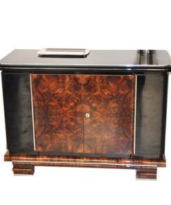 Art Deco, Ära, Kommode, Sideboard, Wurzelholz, Nussbaum, elegant, Fueße, poliert, Stauraum, Framkreich, Original, Restauriert