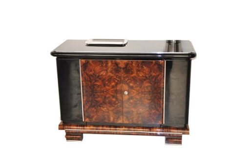 Art Deco, Ära, Kommode, Sideboard, Wurzelholz, Nussbaum, elegant, Fueße, poliert, Stauraum, Framkreich, Original, Restauriert