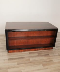 Art Deco, Palisander, Schreibtisch, Chromleisten, Buero, Wohnzimmer, Hochglanz, handpoliert, Oberflaeche, Design, Schubladen