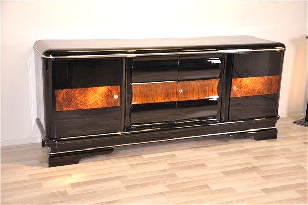 Grosses Art Deco Buffet Mit Nussbaum Original Antike Mobel
