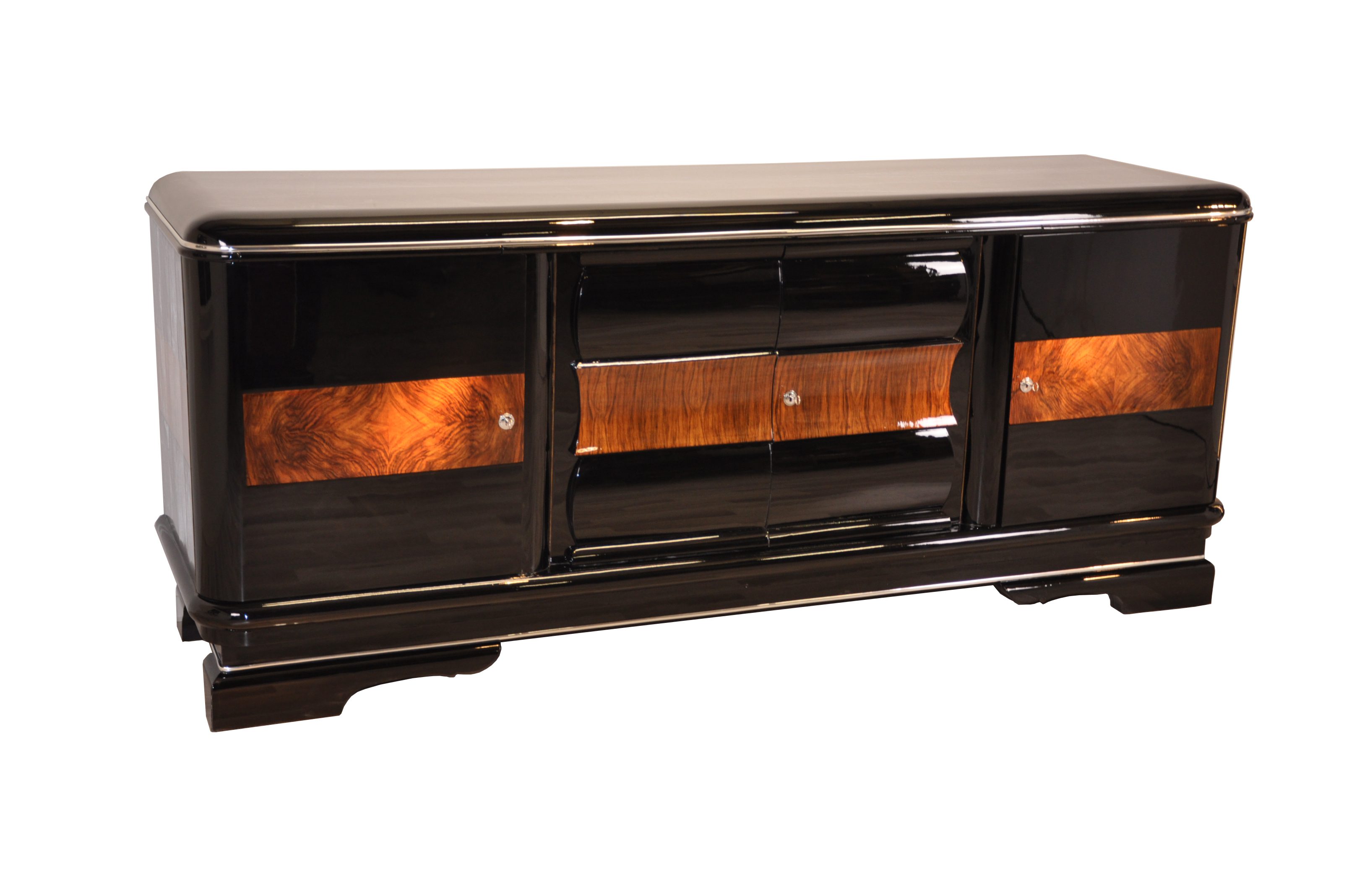 Grosses Art Deco Buffet Mit Nussbaum Original Antike Mobel