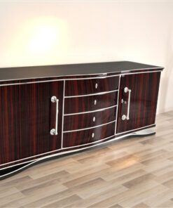 Art Deco, Original, Sideboard, Makassar, Design, Moebel, Furnier, XXL, Buffet, Schrank, hochglanz, Chromgriffe, Stauraum, handgefertigt