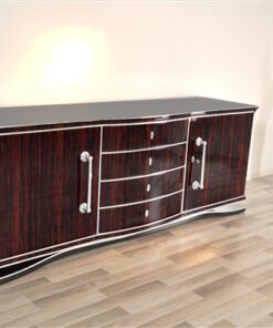 Art Deco, Original, Sideboard, Makassar, Design, Moebel, Furnier, XXL, Buffet, Schrank, hochglanz, Chromgriffe, Stauraum, handgefertigt