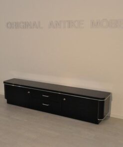 Art Deco, Lowboard, Sideboard, Kommode, schwarz, Klavierlack, Hochglanz, Chrome, handpoliert, Handarbeit, Qualität, antik