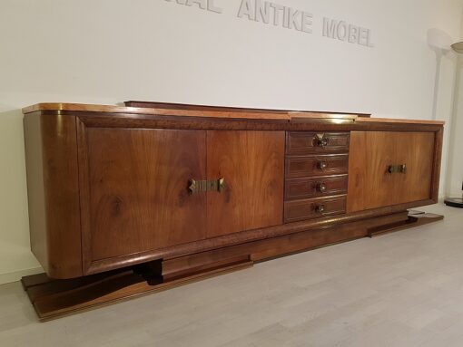 Art Deco, Moebel, Sideboard, Buffet, Credenza, extra groß, XXL, Frankreich, 1920, Design, Wohnzimmer, Luxus, EInzelstück, Messinggriffe