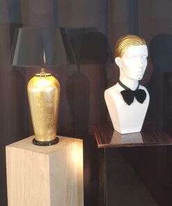 schwarz, gold, hochglanz, lampe, art deco, toller fuß, wohnzimmer, blattgold, lack, Luxus, Furnier, Kunstobjekt, Klavierlack