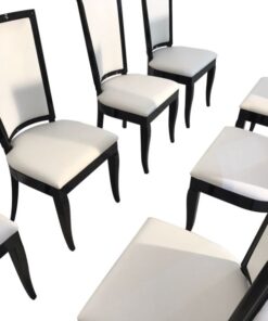 weiß, hochglanz, stühle, art deco, toller fuß, wohnzimmer, lederbezug, lack, Luxus, Furnier, elegant,elegantes Design, klavierlack