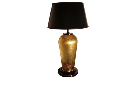 schwarz, gold, hochglanz, lampe, art deco, toller fuß, wohnzimmer, blattgold, lack, Luxus, Furnier, Kunstobjekt, Klavierlack