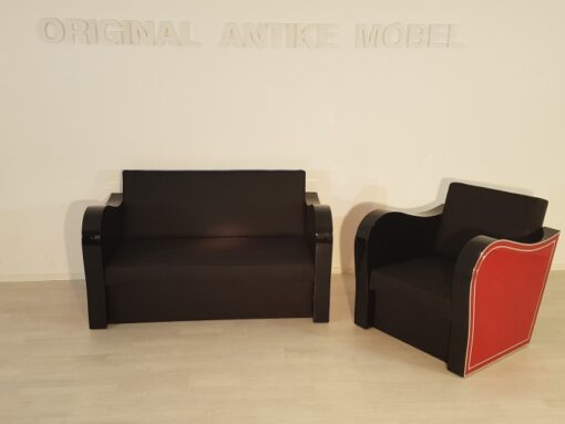 Art Deco, Design, Chromliner, Set, Design, Interior, Llyod Timm, Red, Black, Lacquer, high gloss, Handmade, Furniture