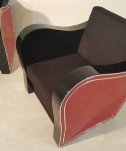 Art Deco, Design, Chromliner, Set, Design, Interior, Llyod Timm, Red, Black, Lacquer, high gloss, Handmade, Furniture