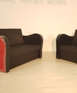 Art Deco, Design, Chromliner, Set, Design, Interior, Llyod Timm, Red, Black, Lacquer, high gloss, Handmade, Furniture