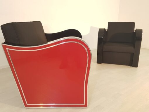 Art Deco, Design, Chromliner, Set, Design, Interior, Llyod Timm, Red, Black, Lacquer, high gloss, Handmade, Furniture