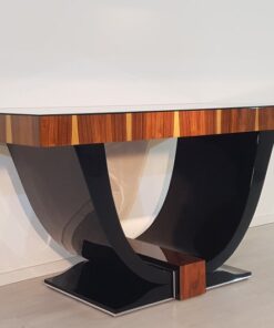 Art Deco, Tables, dining table, furniture, palisander, luxurious, wood, french, 1930s, high gloss, glass top, interior design