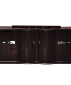 braun, hochglanz, sideboard, art deco, toller fuß, wohnzimmer, chromgriffe, lack, Luxus, Furnier, makassar, klavierlack, stauraum