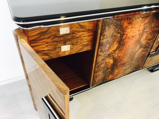 Art Deco, Buffet, Sideboard, Schrank, Aufbewahtung; Design, Moebel, Antik, Wohnzimmer, Klavierlack, Wlanussholz, Belgien, Innendesign