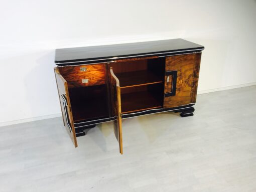 Art Deco, Buffet, Sideboard, Schrank, Aufbewahtung; Design, Moebel, Antik, Wohnzimmer, Klavierlack, Wlanussholz, Belgien, Innendesign