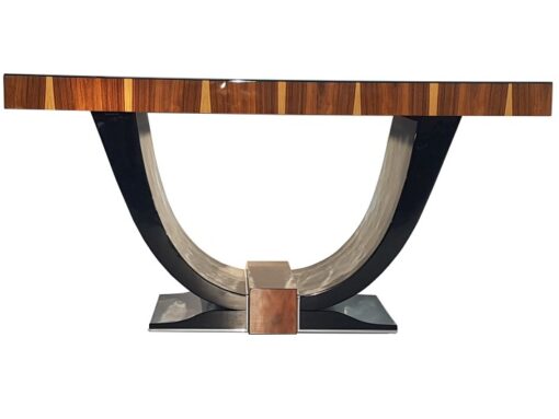 Art Deco, Tables, dining table, furniture, palisander, luxurious, wood, french, 1930s, high gloss, glass top, interior design