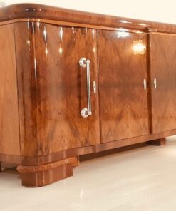 Art Deco, Sideboard, Design, innendesign, Moebel, Wohnzimmer, Aufbewahtung, Sideboard, buffet, Walnussholz, Restauration, Chromgriffe