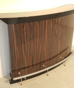 Art Deco, Moebel, Bar, Design, Innendesign, Halbmond, Makassar, Hochglanz, Finish, Stahl, Wohnzimmer, Luxus, hochwertig, Barmoebel