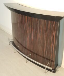 Art Deco, Moebel, Bar, Design, Innendesign, Halbmond, Makassar, Hochglanz, Finish, Stahl, Wohnzimmer, Luxus, hochwertig, Barmoebel