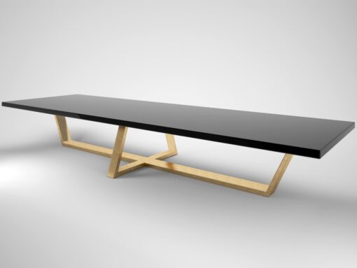 Schwarz, Gold, XXL, Esstisch, grosser Tisch, Moebel, Fünf Meter, Design, 500cm, Tafel, Klavierlack, Blattgold, Design, Innendesign