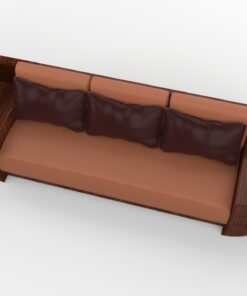 Großes Art Deco Sofa, Walnuss Holz, Maserung, XXL, Dreisitzer, Leder, Kissen, Innendesign, Luxusmoebel, Villa, Wohnzimmer, Sitzmoebel