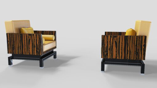 Deco style, Design, Sessel, Sitzmoebel, Moebel, Makassar, maserung, Innendesign, Leder, einzigartig, Wohnzimmer, Luxus, Kissen