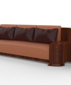 Großes Art Deco Sofa, Walnuss Holz, Maserung, XXL, Dreisitzer, Leder, Kissen, Innendesign, Luxusmoebel, Villa, Wohnzimmer, Sitzmoebel