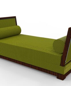 Art Deco Design, Zweisitzer, Sofa, Gruen, Luxus, Kissen, Wohnzimmer, Schlafzimmer, Makassar, Holz, elegant, Innendesign,