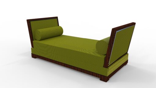 Art Deco Design, Zweisitzer, Sofa, Gruen, Luxus, Kissen, Wohnzimmer, Schlafzimmer, Makassar, Holz, elegant, Innendesign,