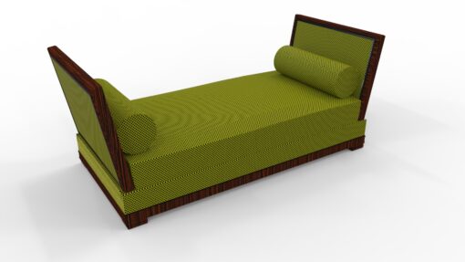 Art Deco Design, Zweisitzer, Sofa, Gruen, Luxus, Kissen, Wohnzimmer, Schlafzimmer, Makassar, Holz, elegant, Innendesign,