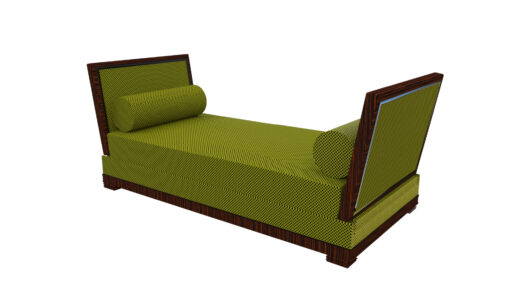 Art Deco Design, Zweisitzer, Sofa, Gruen, Luxus, Kissen, Wohnzimmer, Schlafzimmer, Makassar, Holz, elegant, Innendesign,