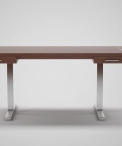 Schöner Design Schreibtisch aus edelen Palisanderholz und mit eleganten Stahlfueßen. Bietet eine tolle Intersie in der Tischplatte.