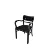 Schwarzer Art Deco Stuhl, Chromleisten, Verzierungen, elegant, Design, Moebel, Sitzmoebel, Innendesign, Raumaustattung, Crom