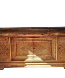 Art Deco Walnuss Sideboard, wundervolle Maserung, viel Stauraum, rote Marmorplatte, Original, Walnussholz, Moebel, Buffet, Aufbewahrung