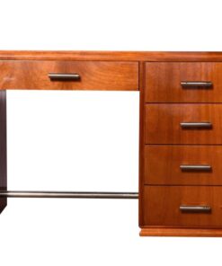 mahagoni, art, deco, schreibtisch, 1930, holz, braun, alt, vintage, design, büro, frankreich, schublade, restauriert, lackiert