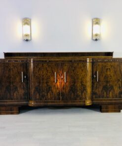 Großes Art Deco Walnuss Sideboard, Kirsch-Ornamente, klassisches Design, Walnussholz, Original, Antik, XXL, Furnier, Stauraum, Maserung