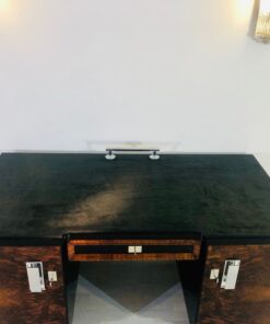 Original 1920er Art Deco Schreibtisch mit Alcantara Leder, Tische, Antiquitaeten, Moebel, Schreibtische, Nussbaum, Walnuss, Bücherhalter