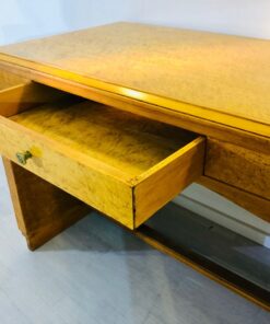 1930er Art Deco Schreibtisch aus Vogelaugenahorn, Ahorn, Original, Tisch, Antiquitaet, Design, Vintage, Antik, Moebel, Luxus