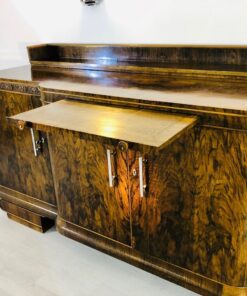 Großes Art Deco Walnuss Sideboard, Kirsch-Ornamente, klassisches Design, Walnussholz, Original, Antik, XXL, Furnier, Stauraum, Maserung