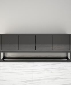 Modernes Design Sideboard mit einem Hochglanz-Finish, Luxusmoebel, Aufbewahrung, Moebel, Innendesign, Grauer lack, graue Moebel