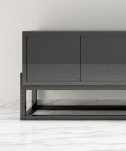 Modernes Design Sideboard mit einem Hochglanz-Finish, Luxusmoebel, Aufbewahrung, Moebel, Innendesign, Grauer lack, graue Moebel