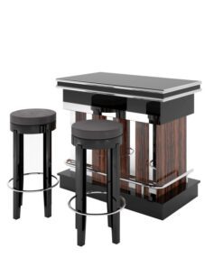 makassar, chrom, makassar, holz, design, klavierlack, bar, hocker, leder, wildleder, bezug, individualisierbar, änderbar, art, deco