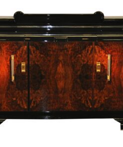 Original 1920er Art Deco Sideboard Wurzelholz mit Messinggriffen, Art Deco, Moebel, Design, Innendesign, Luxus, Walnussholz, Französische Moebel, Buffet